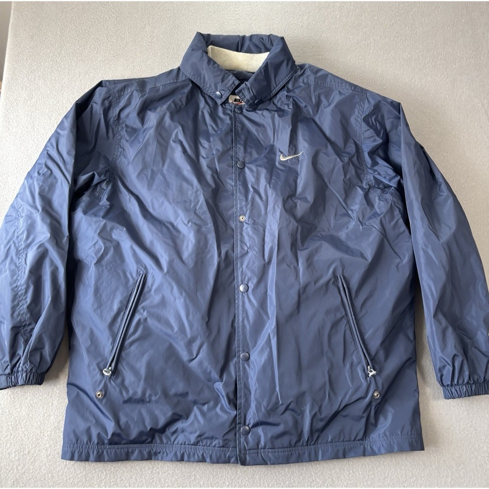 Vintage Nike 3in1 Jacket Mens L Blue Swoosh Spell Out Coat‎ Vest 90s Y2K Logo